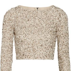 Alice + Olivia Lacey Embellished Crop Top